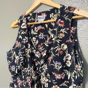Robbie Bee Vintage 90s Black Floral Shift Dress